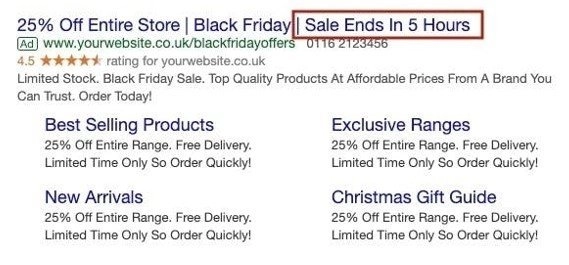 Google Ads countdown adverteren