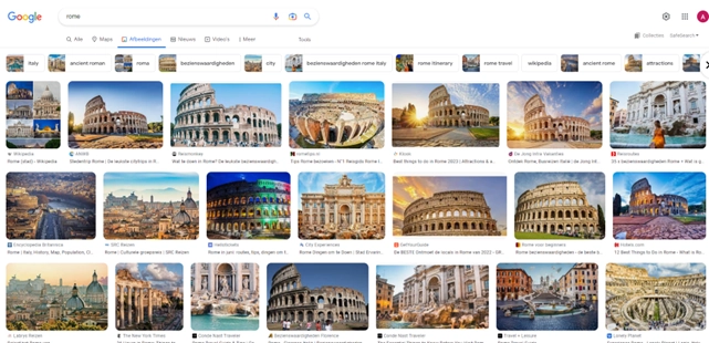 Zoeken naar Rome in Google Zoeken naar Rome in Google