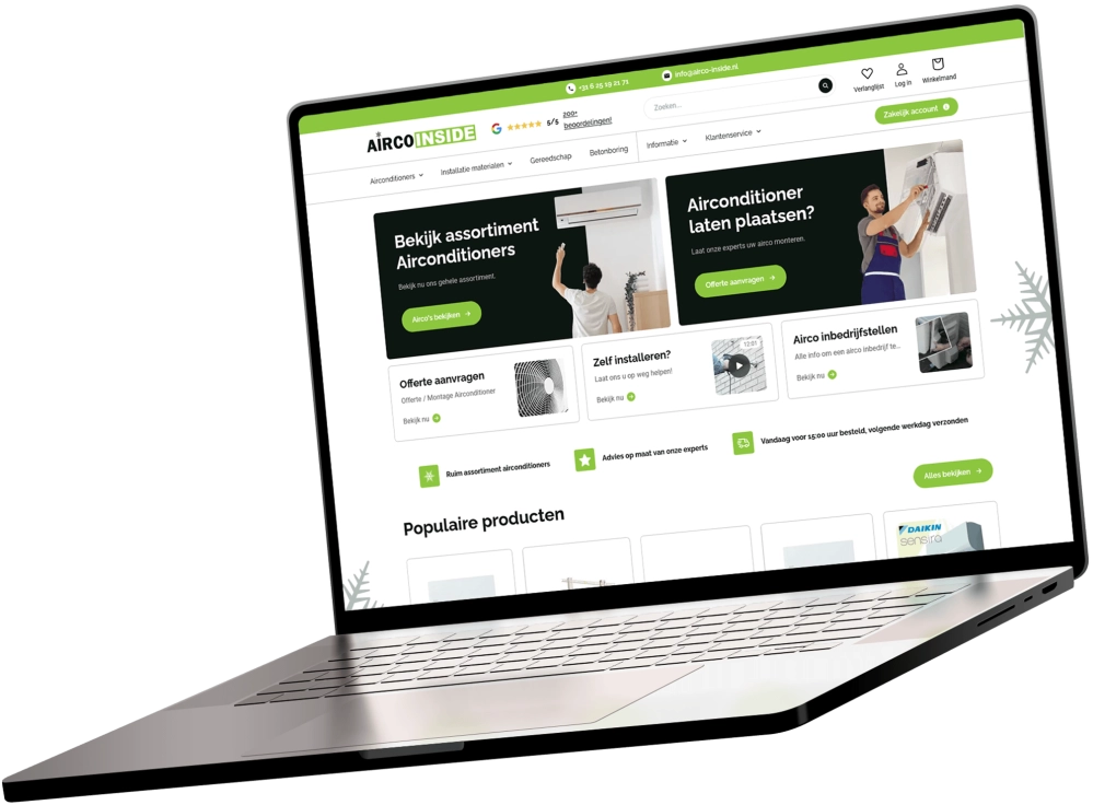 Airco Inside website laptop Airco Inside website laptop
