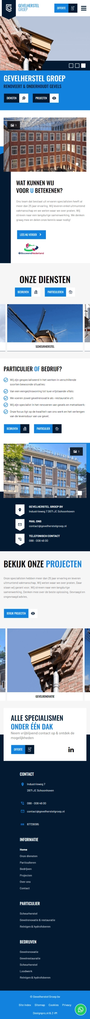 Gevelherstel Groep mobiele website Gevelherstel Groep mobiele website