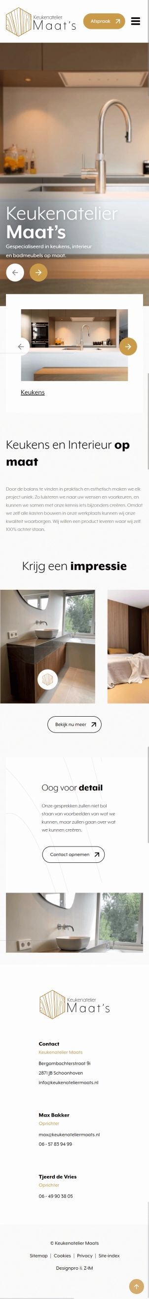 Keukenatelier Maats mobiele website Keukenatelier Maats mobiele website