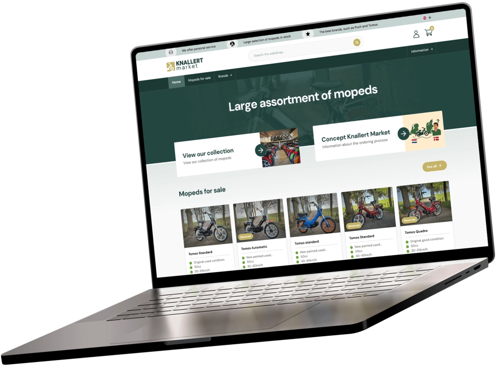 Knaller Market website laptop Knaller Market website laptop
