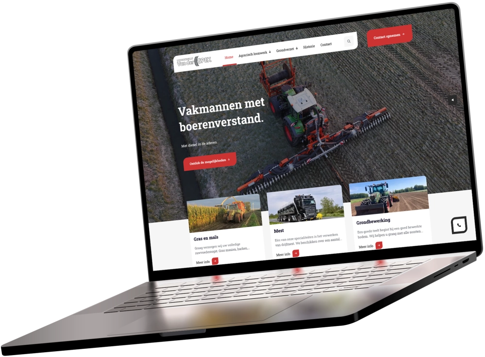 Loonbedrijf van der Spek website laptop Loonbedrijf van der Spek website laptop