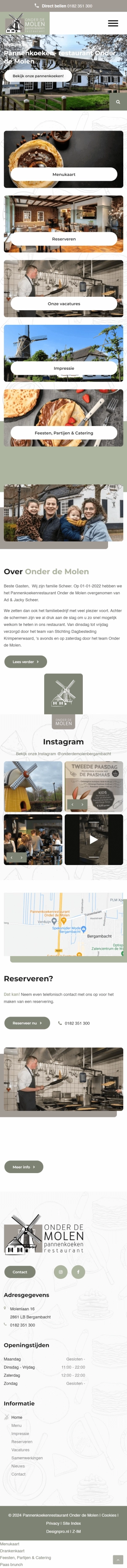 Pannenkoekenrestaurant Onder de Molen mobiele website Pannenkoekenrestaurant Onder de Molen mobiele website