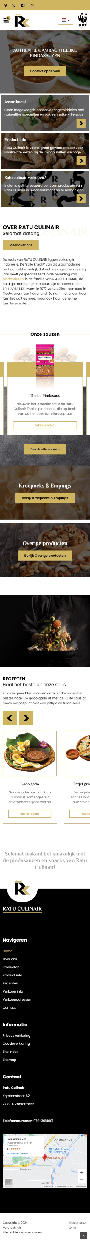 Ratu Culinair mobiele website Ratu Culinair mobiele website