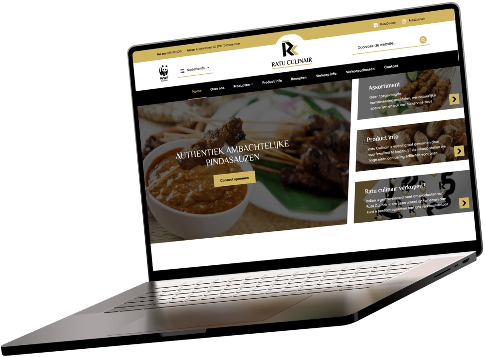 Ratu Culinair website laptop Ratu Culinair website laptop
