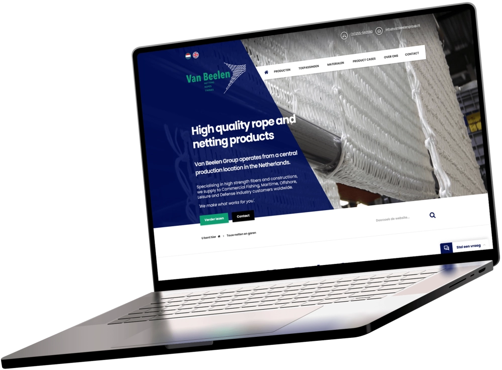 van Beelen Group website laptop van Beelen Group website laptop